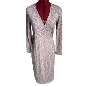 Lisa Says Gah Size Medium Lucille Longs Sleeve Wrap Midi Dress‎ Berry0